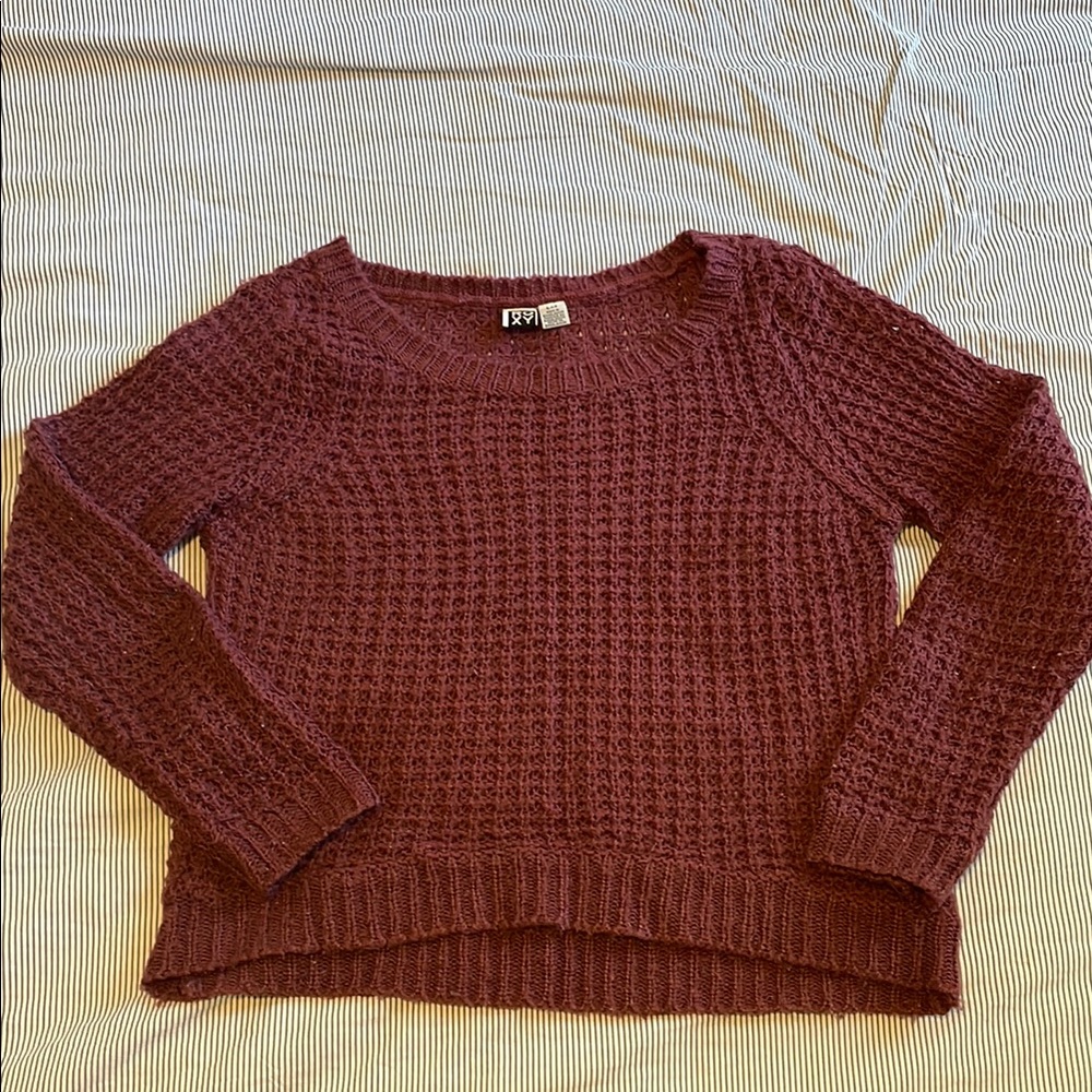 Roxy Waffle Sweater | Burgundy